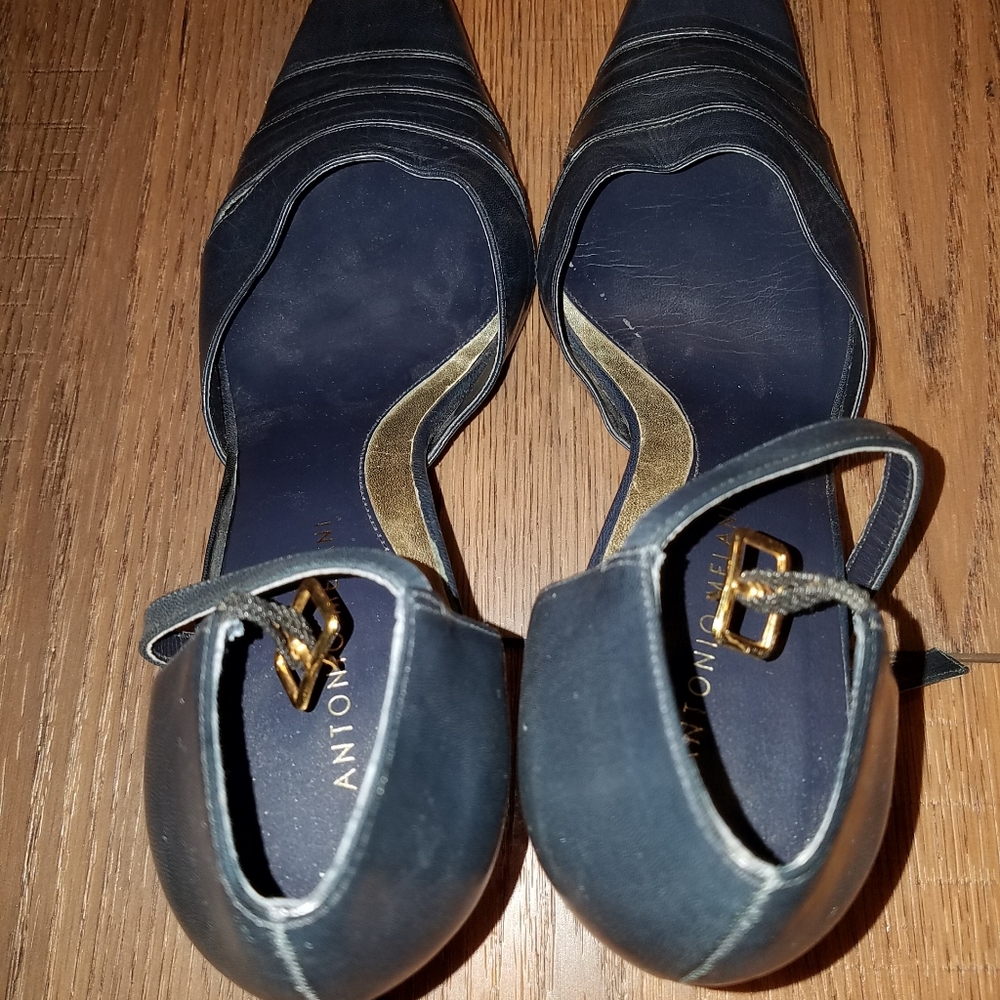 Antonio Melani 8.5 M Vintage Navy Blue  Heels - Picture 2 of 4